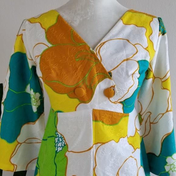 πHP VTG 60s Polynesian Bazaar Flower Power Jumpsuit - Picture 2 of 8